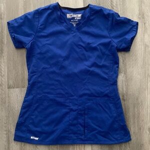 Grey’s Anatomy Active XS Scrub Top Blue 4 pockets